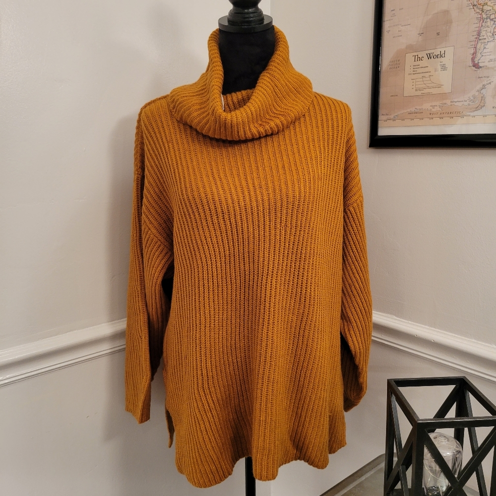 Nordstrom Topshop Terracotta Mock Neck Cozy Sweater‎ Womens Small